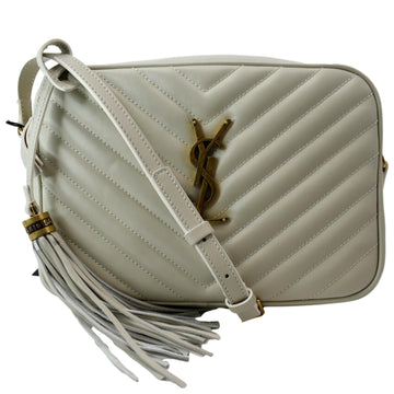 YVES SAINT LAURENT Mini Lou Matelasse Leather Camera Bag White