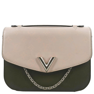 LOUIS VUITTON Very  Leather Saddle Shoulder Bag Khaki Green