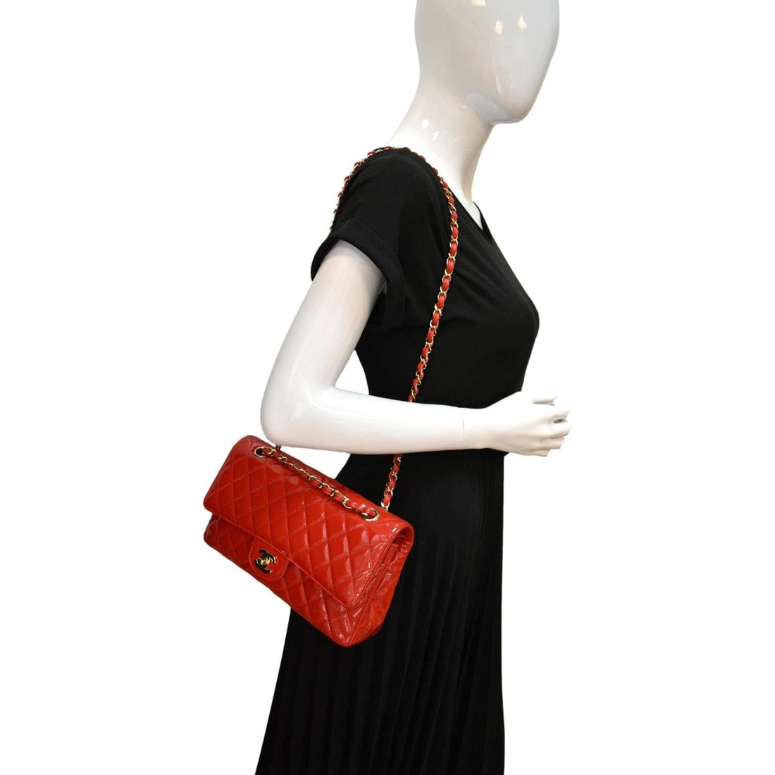 CHANEL Classic Medium Double Flap New 1:1 Rep Leather Shoulder Bag Red