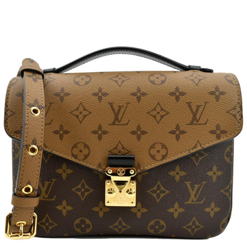 LOUIS VUITTON Metis Pochette Reverse Monogram Canvas Crossbody Bag Brown