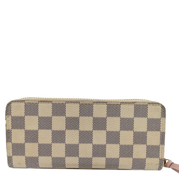 LOUIS VUITTON Clemence Damier Azur Wallet White