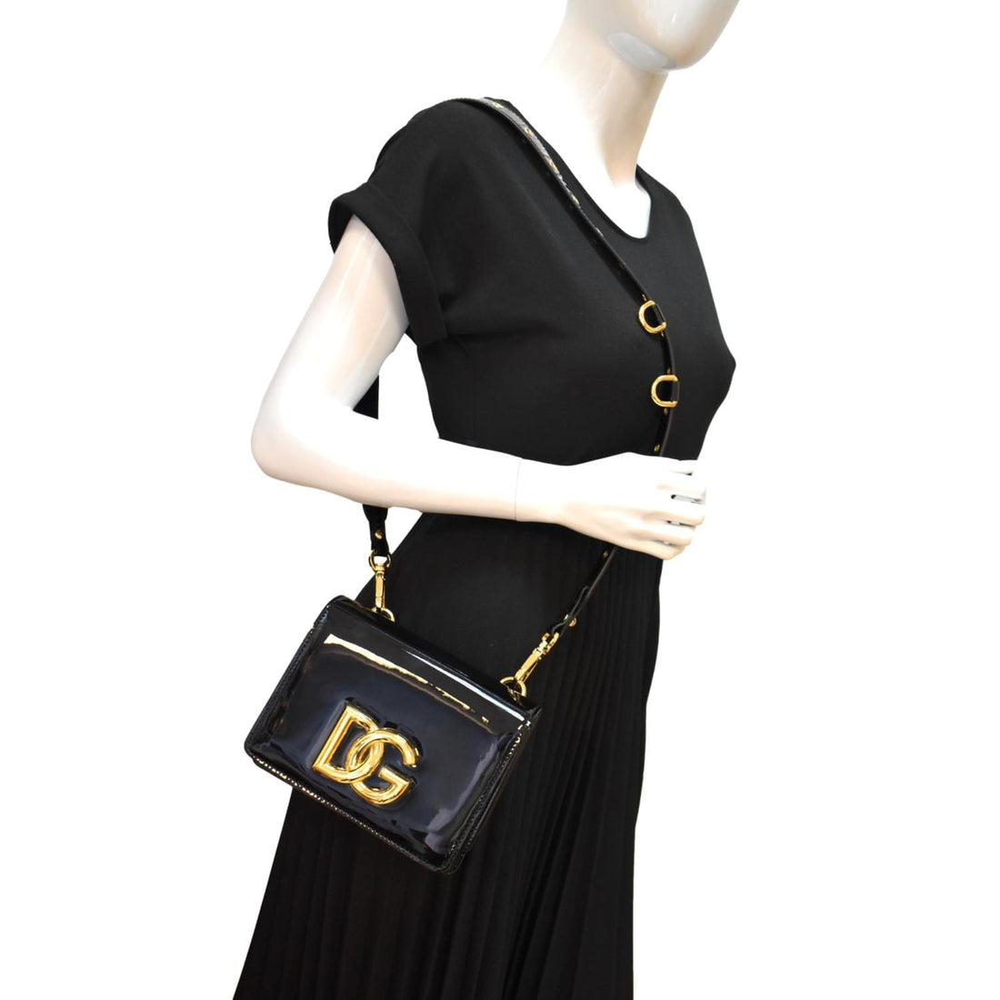 DOLCE & GABBANA Logo New 1:1 Rep Leather Crossbody Bag Black
