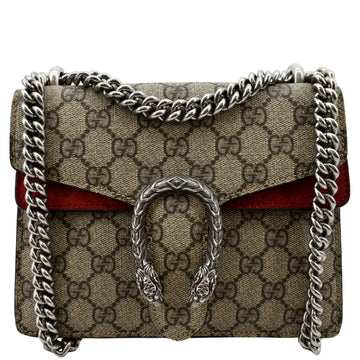 GUCCI Dionysus Mini GG Supreme Canvas Crossbody Bag Beige 421970
