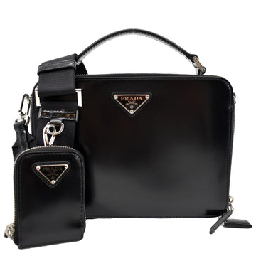 PRADA Brique New 1:1 Rep Leather Crossbody Bag Black 2VH069