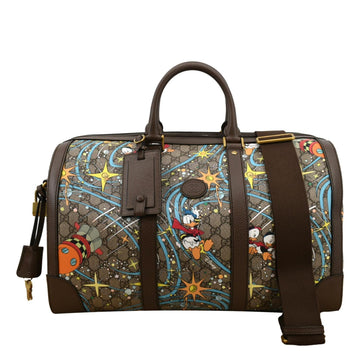 GUCCI Disney x Donald Duck GG Supreme Canvas Duffle Shoulder Bag Beige 648085