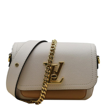 LOUIS VUITTON Lockme Tender Grained  Leather Shoulder Bag Quartz