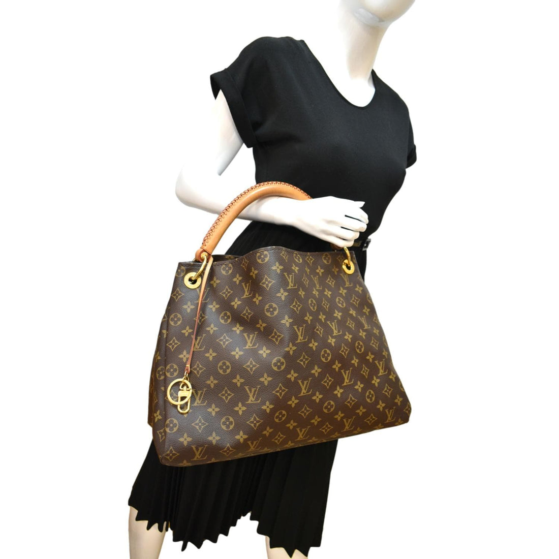 LOUIS VUITTON  Artsy MM Monogram Canvas Hobo Bag Brown