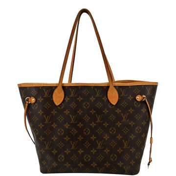 LOUIS VUITTON Neverfull MM Monogram Canvas Tote Bag Brown