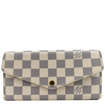 LOUIS VUITTON Damier Azur Sarah Wallet White