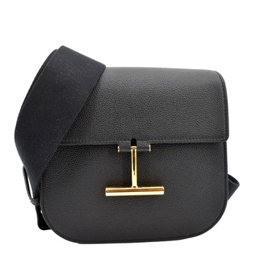 TOM FORD Tara T-Clasp Mini Leather Shoulder Bag Black
