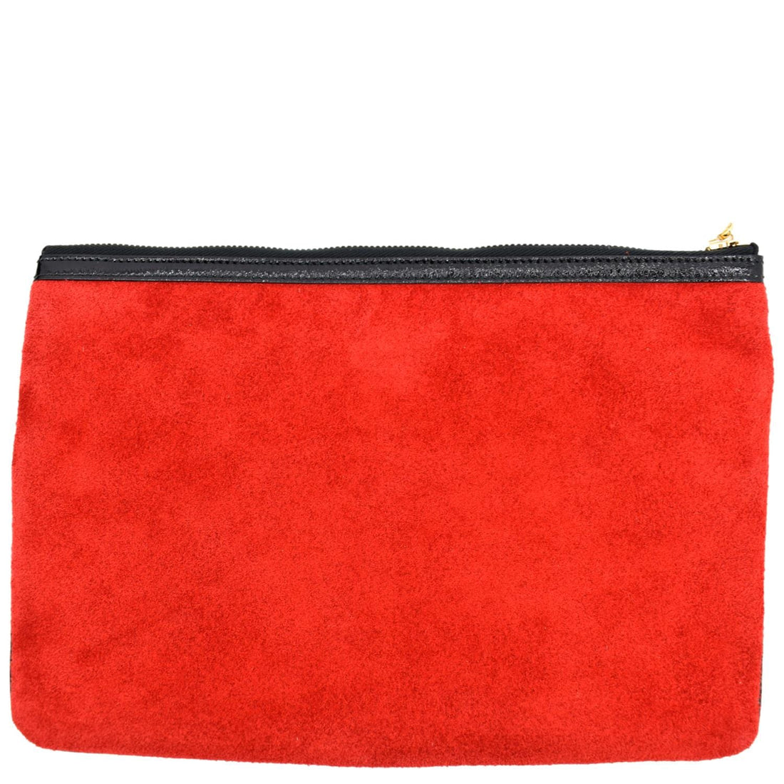 GUCCI Ophidia GG Suede Leather Pouch Clutch Bag Red 517551