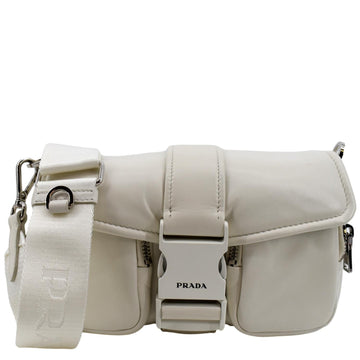 PRADA Borsa Pocket Con Nappa Leather Shoulder Bag White