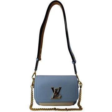 LOUIS VUITTON Lockme Tender Grained  Leather Shoulder Bag Blue