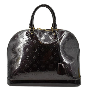 LOUIS VUITTON Alma GM Monogram Vernis Leather Satchel Bag Amarante