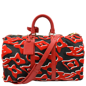 LOUIS VUITTON LVxUF Keepall Bandouliere 45 Tufted Monogram Satchel Bag Bicolor
