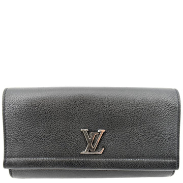 LOUIS VUITTON Lockme II  Leather Wallet Black