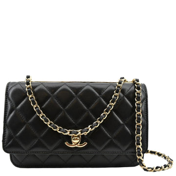 CHANEL Trendy CC Woc  Leather Crossbody Bag Black