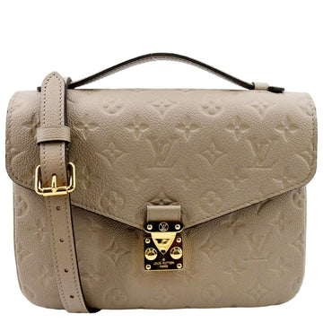 LOUIS VUITTON Metis Pochette Empreinte Leather Crossbody Bag Tourterelle