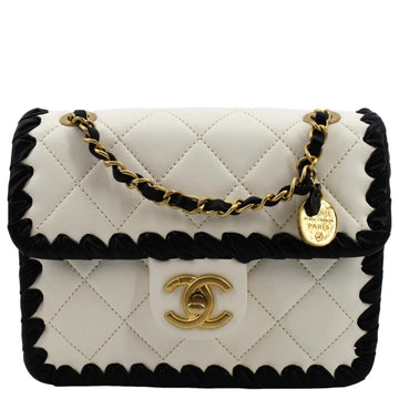 CHANEL Mini My Own Frame Flap Braided  Shoulder Bag White