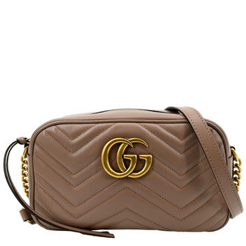 GUCCI GG Marmont Matelasse Leather Crossbody Bag Dusty Pink 447632