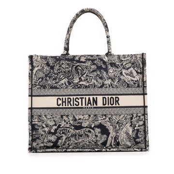 Dior Large Canvas Toile de Jouy Reverse Embroidered Book Tote