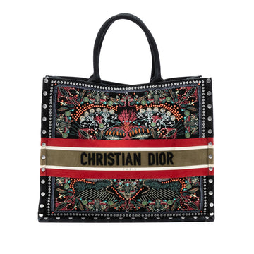 Dior Large Studded Embroidered Velvet Heart Lights Book Tote