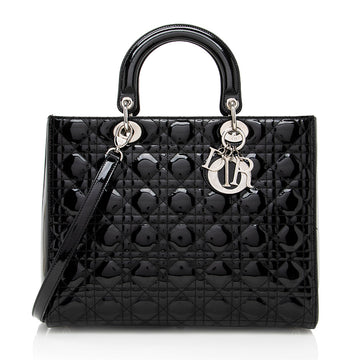 Dior 1:1 Rep Leather Lady Dior Large Tote (SHF-17675)