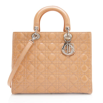 Dior 1:1 Rep Leather Lady Dior Large Tote (SHF-21157)