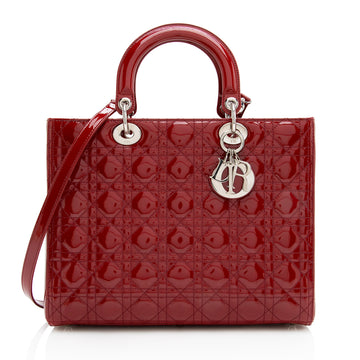 Dior 1:1 Rep Leather Lady Dior Large Tote (SHF-22848)
