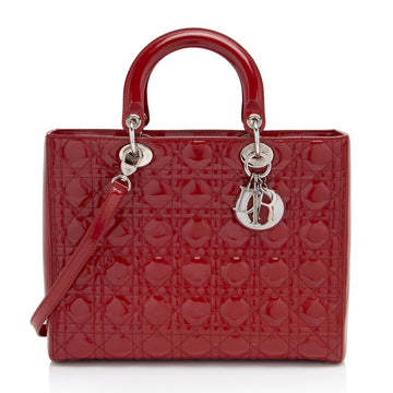 Dior Cannage 1:1 Rep Leather Lady Dior Large Tote