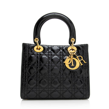 Dior 1:1 Rep Leather Lady Dior Medium Tote (SHF-20993)