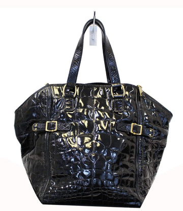 YVES SAINT LAURENT Black Patent Leather Downtown Medium Tote Bag - Last Call