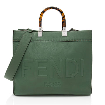 Fendi Leather Sunshine Medium Shopper Tote (SHF-qVztkQ)