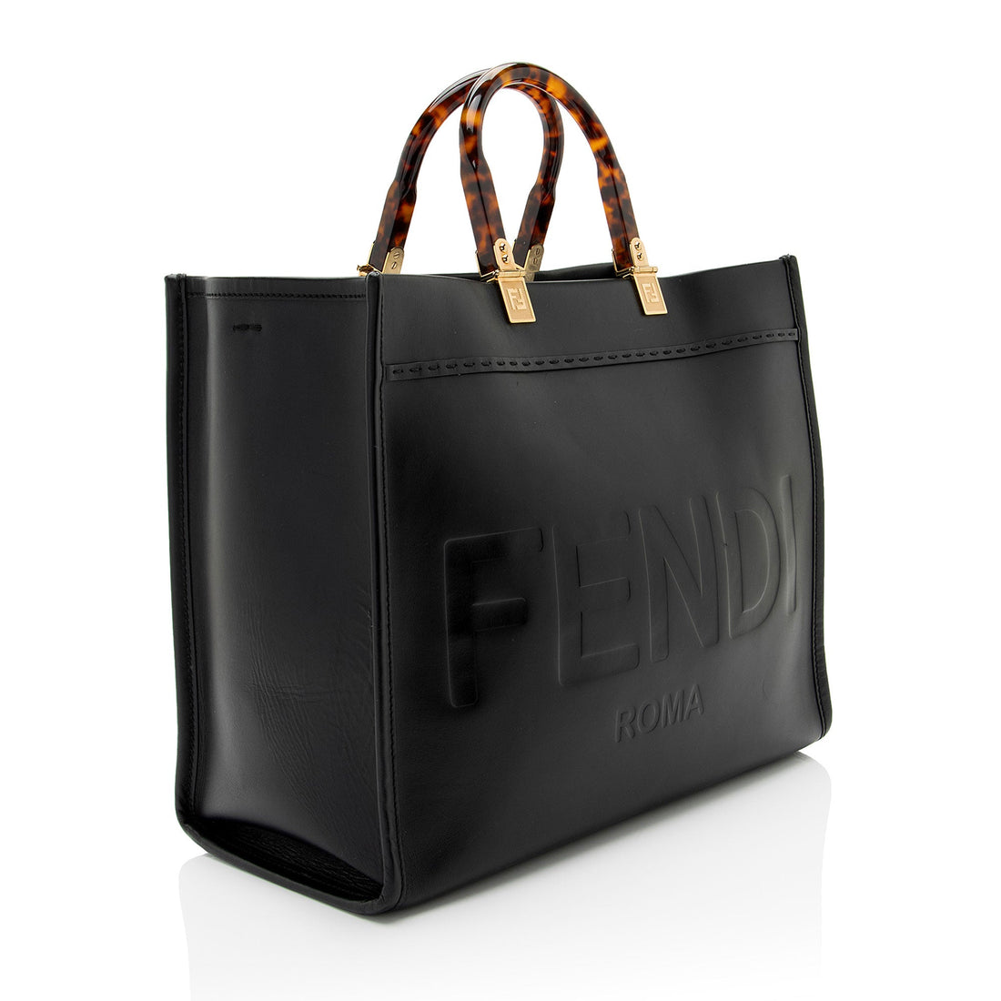 Fendi Leather Sunshine Medium Shopper Tote