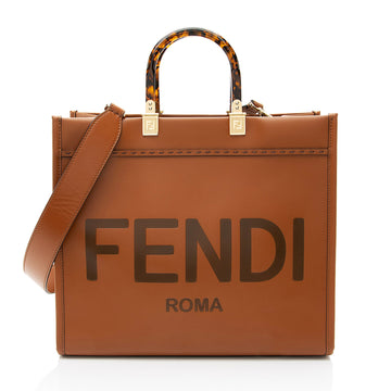 Fendi Leather Sunshine Medium Shopper Tote