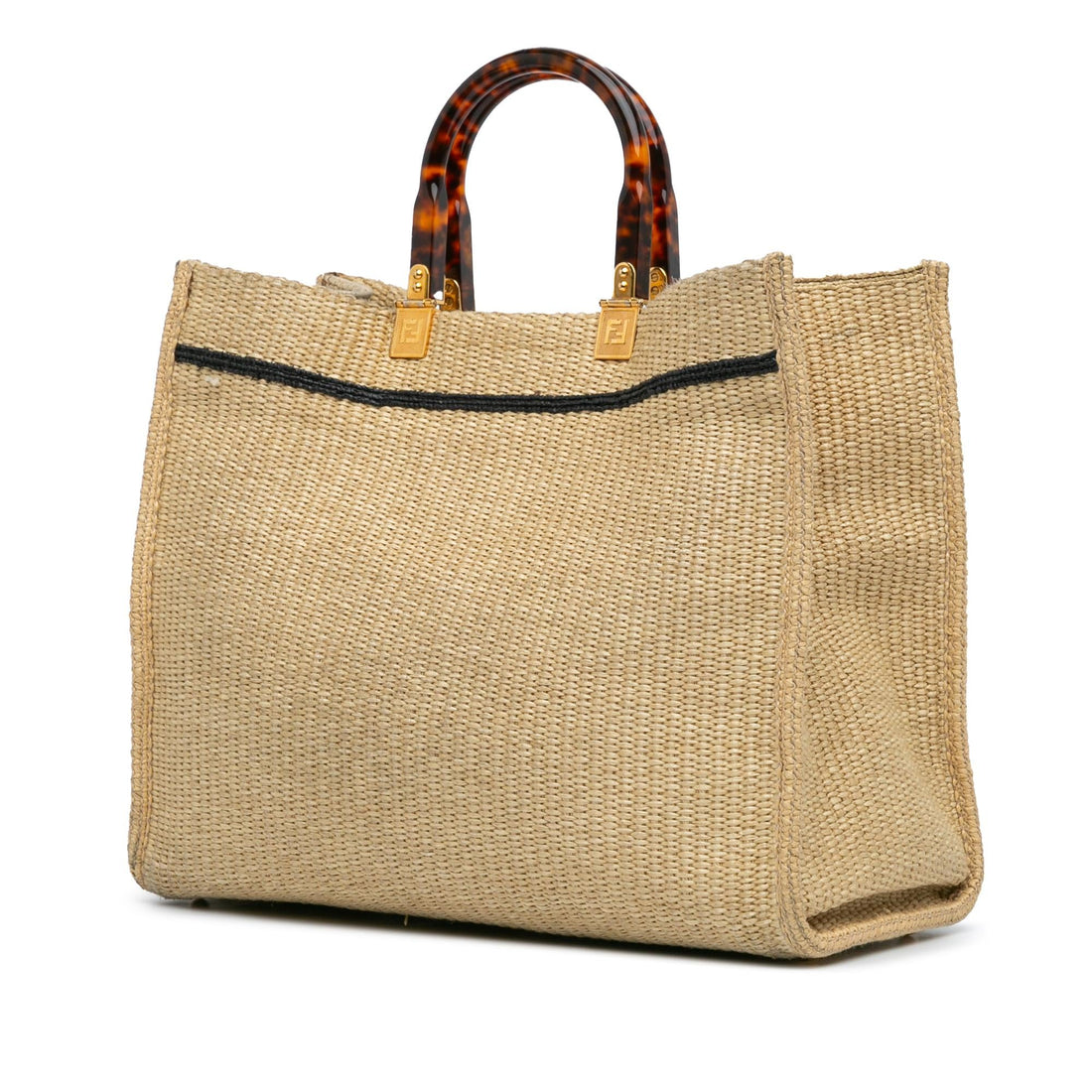 Fendi Medium Sunshine Raffia Tote (SHG-QIwD8F)