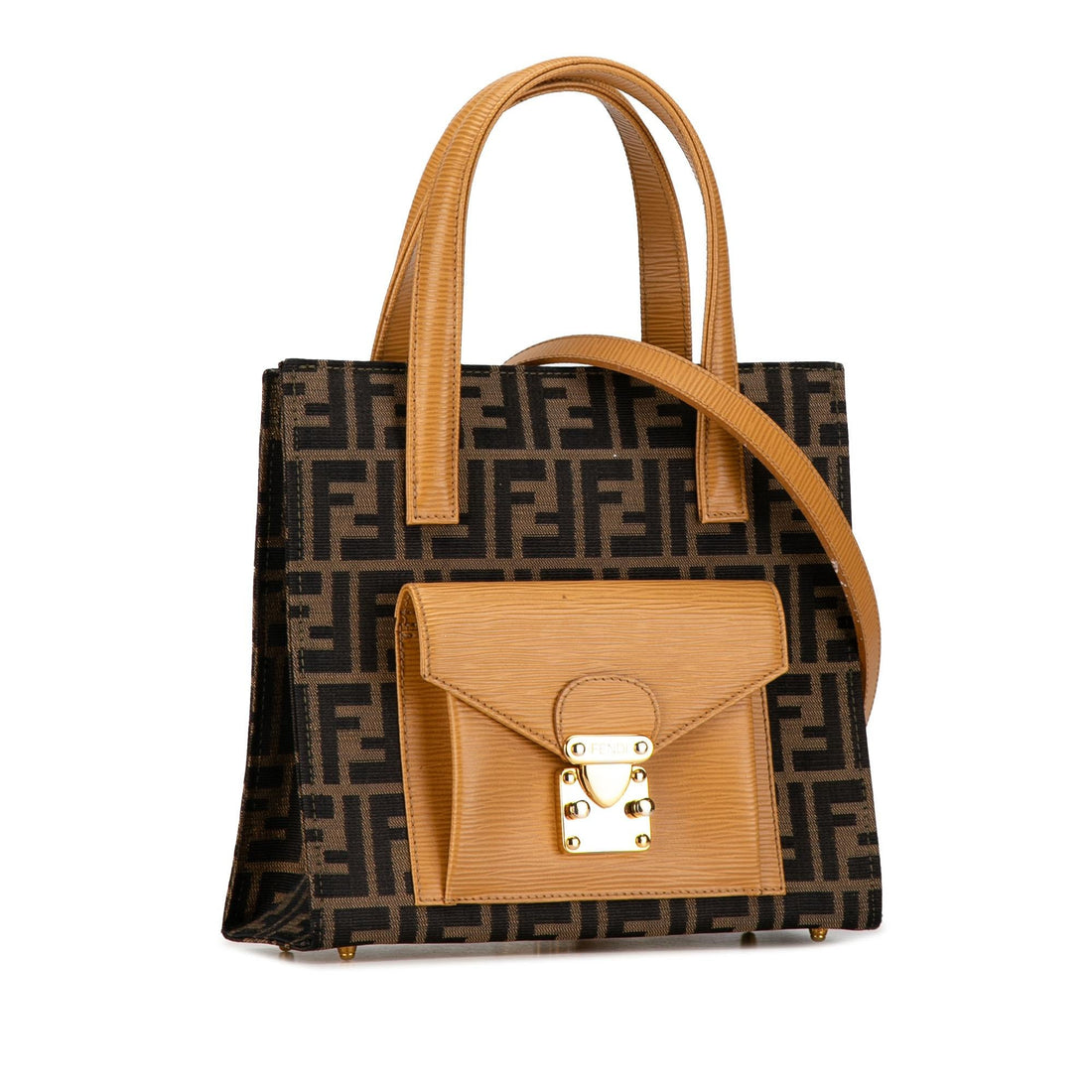 Fendi Zucca Canvas Front Pocket Tote