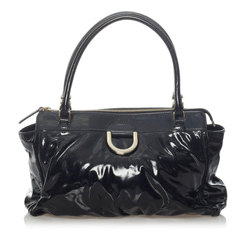 Gucci Abbey D-Ring Patent Leather Handbag (SHG-37233)