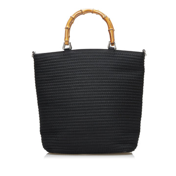 Gucci Bamboo Canvas Satchel (SHG-36575)