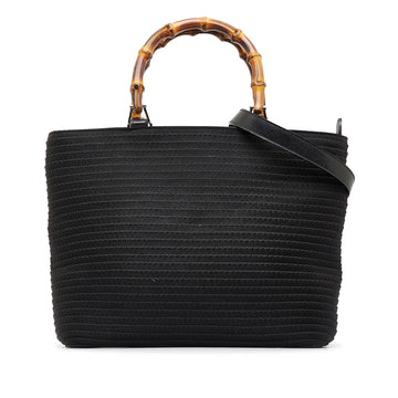 Gucci Bamboo Canvas Satchel (SHG-FgYljs)