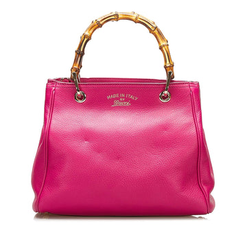 Gucci Bamboo Shopper Leather Satchel (SHG-35955)