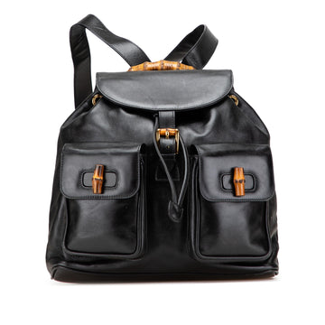 Gucci Calfskin Bamboo Drawstring Backpack