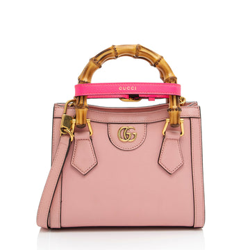 Gucci Cuir Leather Bamboo Diana Mini Tote (SHF-kfEnLc)