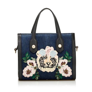 Gucci Denim Tiger Pearl Tote (SHG-35954)