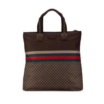 Gucci Diamante Web Nylon Tote (SHG-HrFLNN)