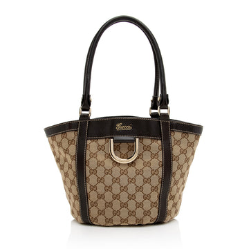 Gucci GG Canvas Abbey D Ring Small Tote (SHF-22935)