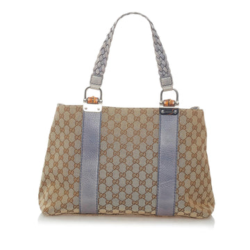 Gucci GG Canvas Bamboo Libeccio Tote Bag (SHG-32458)