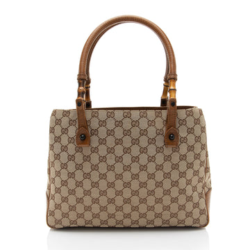 Gucci GG Canvas Bamboo Tote (SHF-a2g5Be)