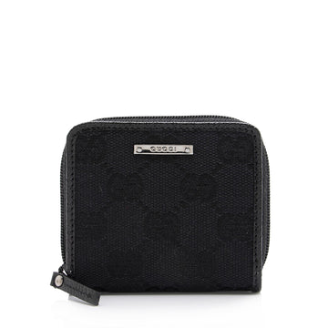 Gucci GG Canvas Compact Zip Around Coin Wallet (SHF-23568)