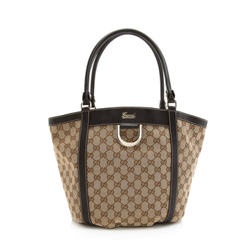 Gucci GG Canvas D Ring Medium Tote (SHF-22442)